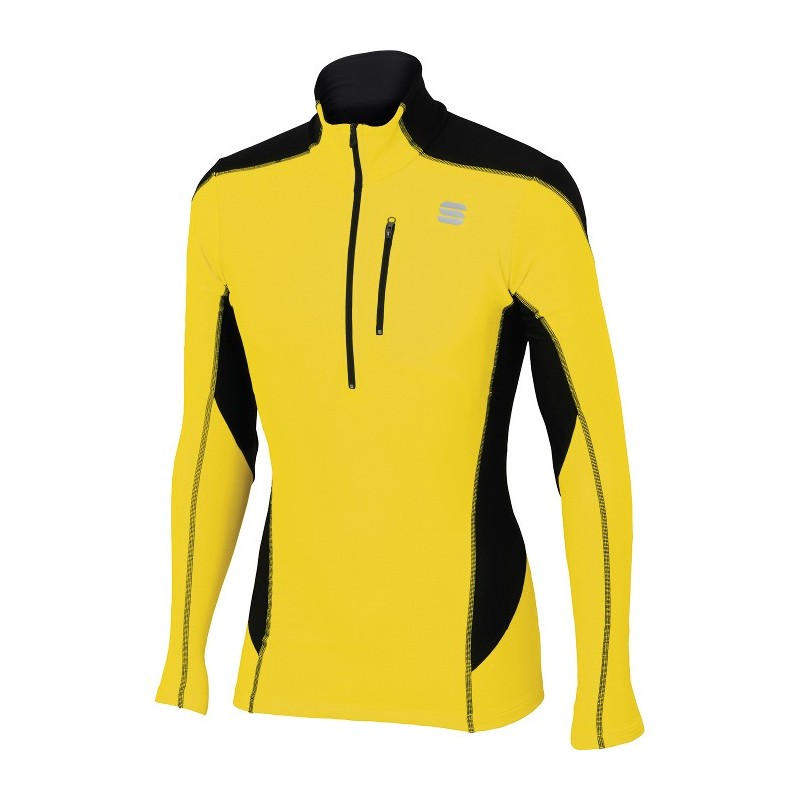 Maillot chaud Sportful Cardio Tech Top jaune-noir Maillot chaud Sportful Cardio Tech Top jaune-noir
